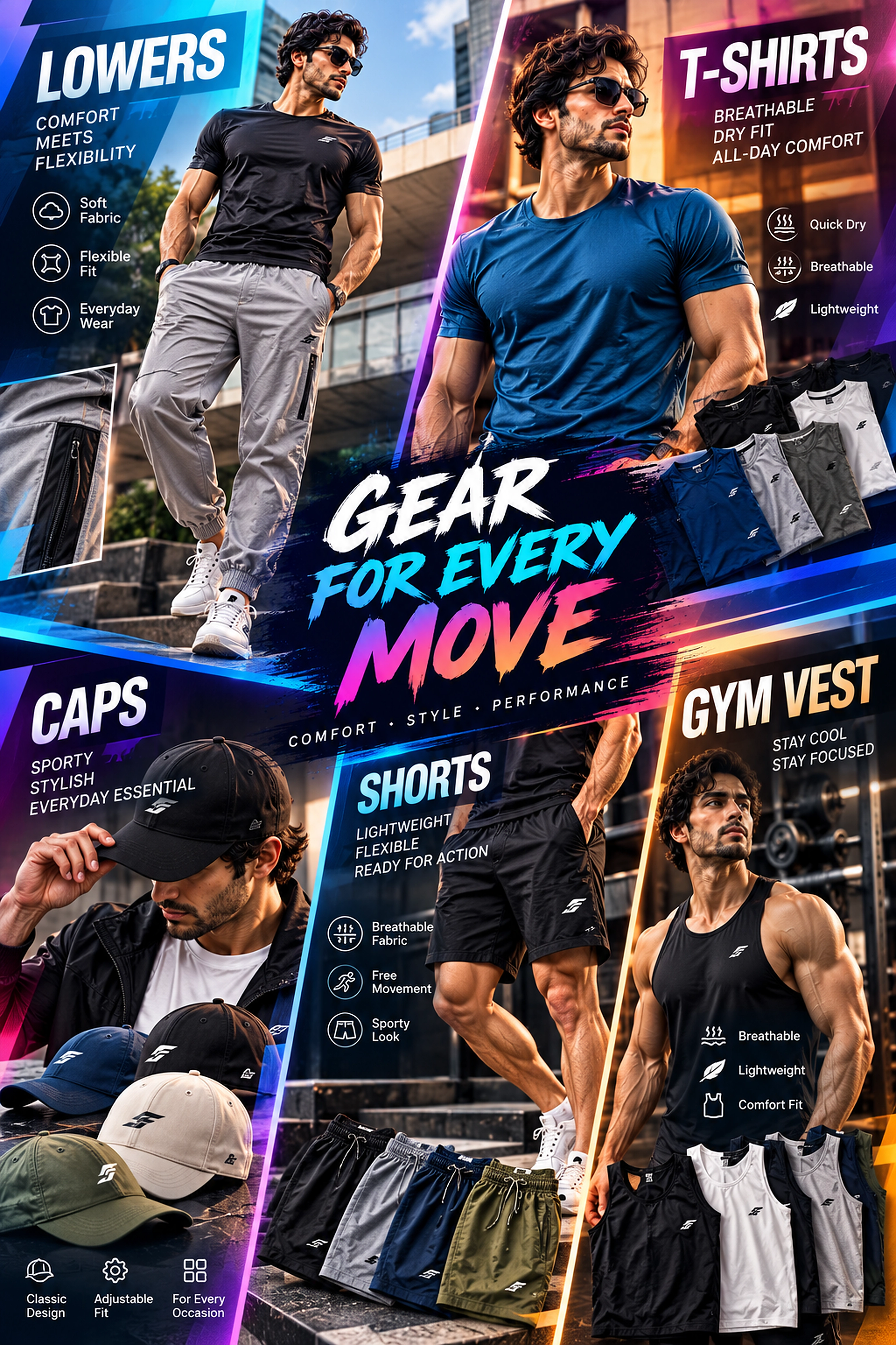 JAWORA second slide: sportswear collage